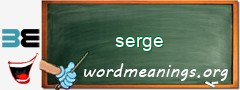 WordMeaning blackboard for serge